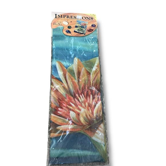 Frog Lily Pad Sunflower House Flag 28 x 40" Large Impressions NCE Outdoor Decor - Picture 5 of 10